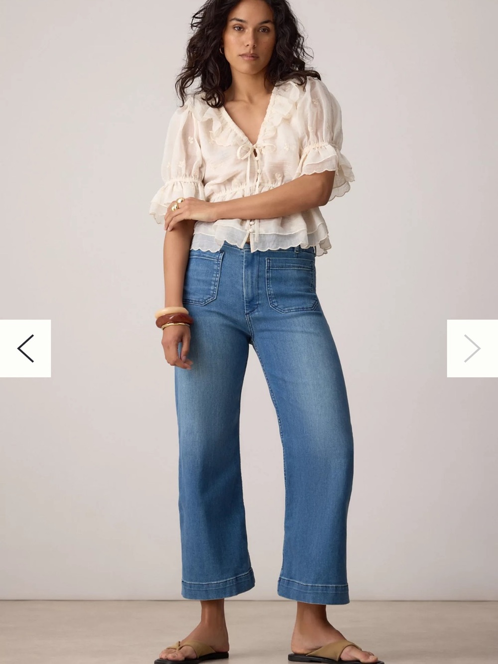Maeve The Colette Cropped Wide Leg Jeans Size 28